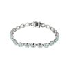 Sterling Silver Sky Blue Topaz Tennis Bracelet 7.25 Inches