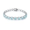Sterling Silver Sky Blue Topaz Tennis Bracelet 7.25 Inches