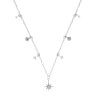 Sterling Silver White Cubic Zirconia Celestial Necklace 18 Inches
