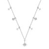 Sterling Silver White Cubic Zirconia Celestial Necklace 18 Inches
