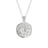 Sterling Silver White Cubic Zirconia Sun Pendant With Chain 18 Inches