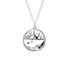 Sterling Silver Sun & Moon Pendant With Chain 18 Inches