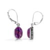 Sterling Silver Purple Turquoise Earrings