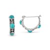 Sterling Silver Turquoise Hoop Earrings
