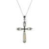 Sterling Silver Mother of Pearl Pendant With Chain 18 Inches