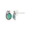 Sterling Silver Turquoise Leaf Post Earrings