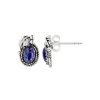 Sterling Silver Lapis Lazuli Leaf Post Earrings