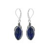 Sterling Silver Lapis Lazuli Leaf  Earrings