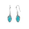 Sterling Silver Turquoise Leaf  Earrings
