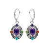 Multi Colors Sterling Silver Earrings