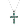 Sterling Silver Turquoise Cross Pendant with Chain 18 Inches