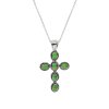 Sterling Silver Green Turquoise Cross Pendant with Chain 18 Inches