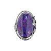 Sterling Silver Purple Turquoise Leaf Ring