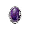 Sterling Silver Purple Turquoise Leaf Ring