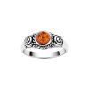 Sterling Silver Amber Ring