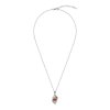 Blended Turquoise With Spiny Oyster Shell Sterling Silver Leaf Pendant With Chain