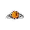 Sterling Silver Amber Leaf Ring