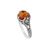 Sterling Silver Amber Leaf Ring