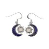 Sterling Silver Moon Lapis Lazuli with Sun Rainbow Moonstone Earrings
