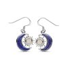 Sterling Silver Moon Lapis Lazuli with Sun Rainbow Moonstone Earrings