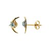 Sterling Silver Swiss Blue Topaz Moon Earrings
