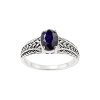 Sterling Silver Blue Sapphire Leaf Ring