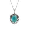 Sterling Silver Turquoise With Chain 18 Inches