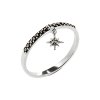 Sterling Silver Marcasite & Cubic Zirconia North Star Ring