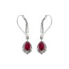 Sterling Silver Ruby Earrings