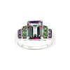 Sterling Silver Mystic Green With Chrome Diopside & Amethyst Ring