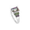 Sterling Silver Mystic Green With Chrome Diopside & Amethyst Ring