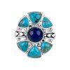 Sterling Silver Lapis Lazuli and Turquoise Ring