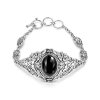 Sterling Silver Black Onyx Bracelet 7.25 Inches