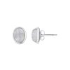 Sterling Silver Rainbow Moonstone Post Earrings Oval 7x5 mm