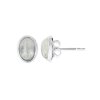 Sterling Silver Rainbow Moonstone Post Earrings Oval 8x6 mm