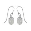 Sterling Silver Rainbow Moonstone Earrings Oval 8x6 mm
