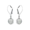 Sterling Silver Rainbow Moonstone Earrings RD 7 mm