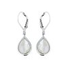 Sterling Silver Rainbow Moonstone Earrings Pear 10x7 mm