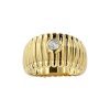 Sterling Silver White Cubic Zirconia Ring Over 18K Yellow Gold Plated