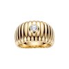 Sterling Silver White Cubic Zirconia Ring Over 18K Yellow Gold Plated