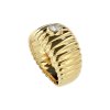 Sterling Silver White Cubic Zirconia Ring Over 18K Yellow Gold Plated
