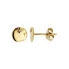 Sterling Silver White Cubic Zirconia Round Stud Earrings Over 18K Yellow Gold Plated