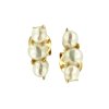 Sterling Silver Fresh water Pearl Stud Earrings Over 18K Yellow Gold Plated