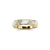 Sterling Silver Mother of Pearl & White Zircon Ring Over 18K Yellow Gold Plated