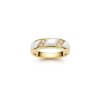 Mother of Pearl & White Zircon 18K Yellow Gold Over Sterling Silver Ring