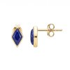 Lapis Lazuli 18K Yellow Gold Over Sterling Silver Stud Earrings