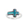 Sterling Silver Turquoise Cross Ring