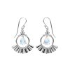 Sterling Silver Rainbow Moonstone Earrings
