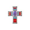 Sterling Silver Native Purple Turquoise With Enamel Cross Ring