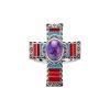 Sterling Silver Native Purple Turquoise With Enamel Cross Ring
